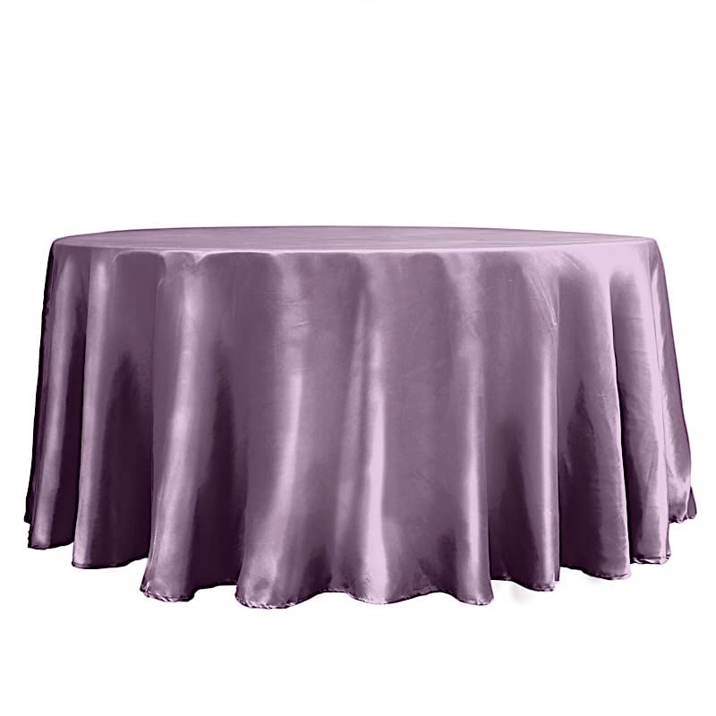 Balsacircle 120 Inch Amethyst Satin Round Tablecloth Table Cover Linens For Wedding Table Cloth Party Reception Events Kitchen D